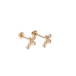 BROQUEL ORO 10K BISEL MINI CRUZ MEX.