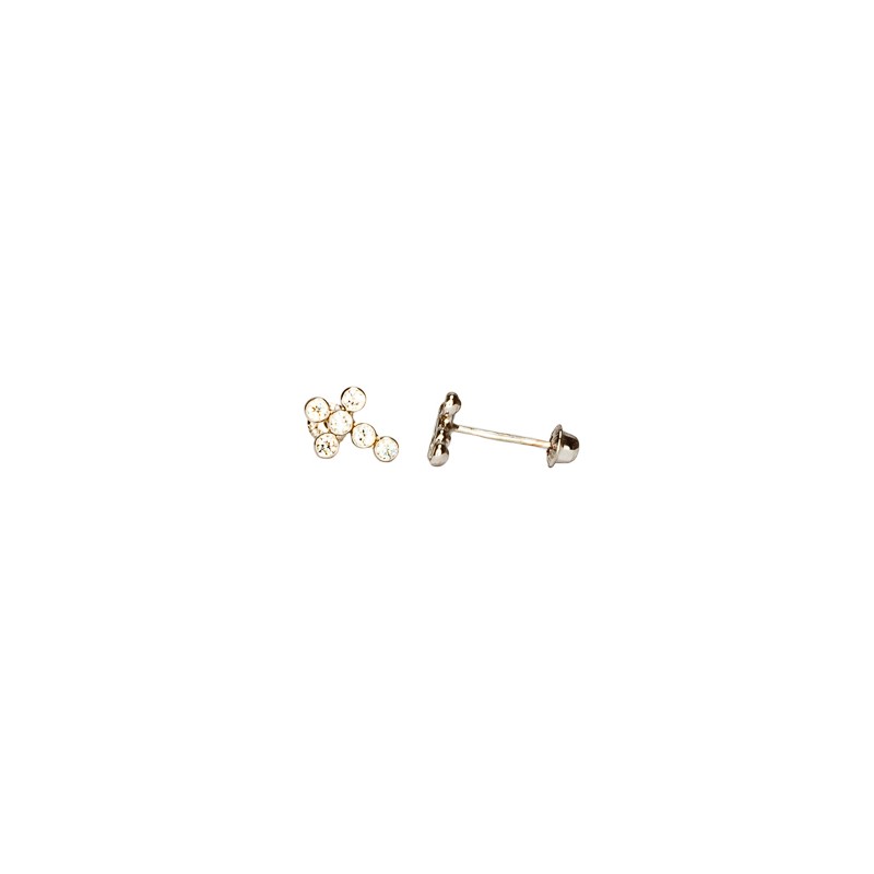 BROQUEL ORO 10K BISEL MINI CRUZ BCO MEX.