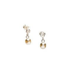 ARETES PLATA .925 COLG PERLA MEX.