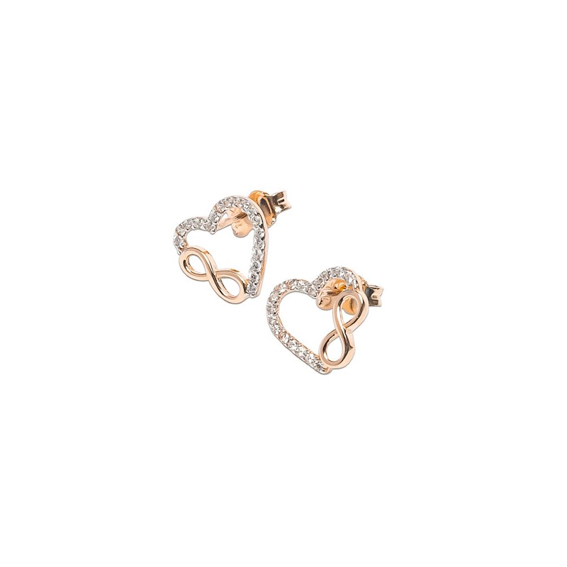 ARETES ORO 10K CRZN/INFINITO C/P FLZ AMA MEX.