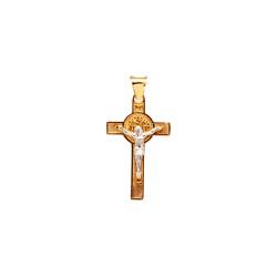 DIJE ORO 10K CRISTO C/S.BENITO 18-10 COMB MEX.