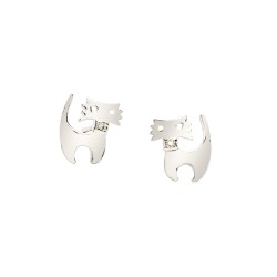 ARETES PLATA .925 GATO VAC MEX.