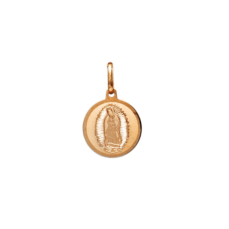 MEDALLA ORO 14K VIRGEN GPE RED FL3 AMA MEX.