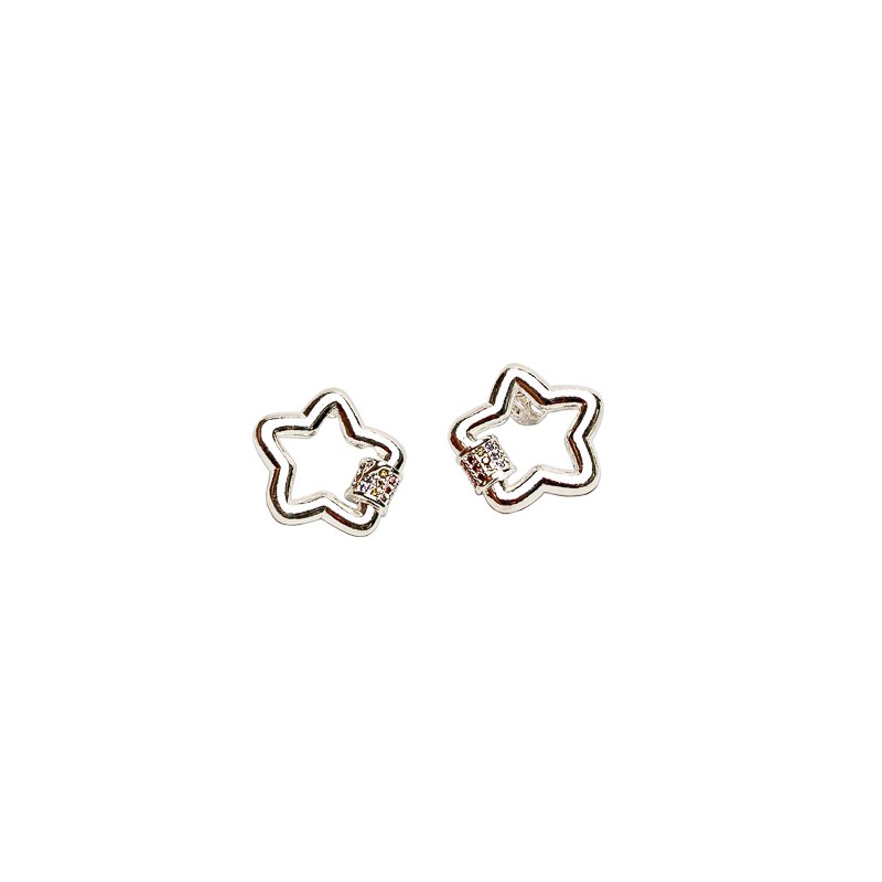 ARETES PLATA .925 ESTRELLA C/P COLOR TUR MEX.