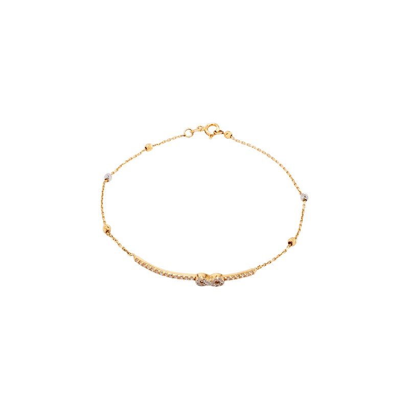 PULSERA ORO 14K INFINITO C/P 40-140 COMB MEX.