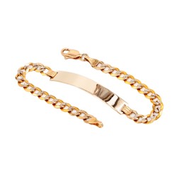 ESCLAVA ORO 10K BARBADA PAVE M.20 T2 MEX.