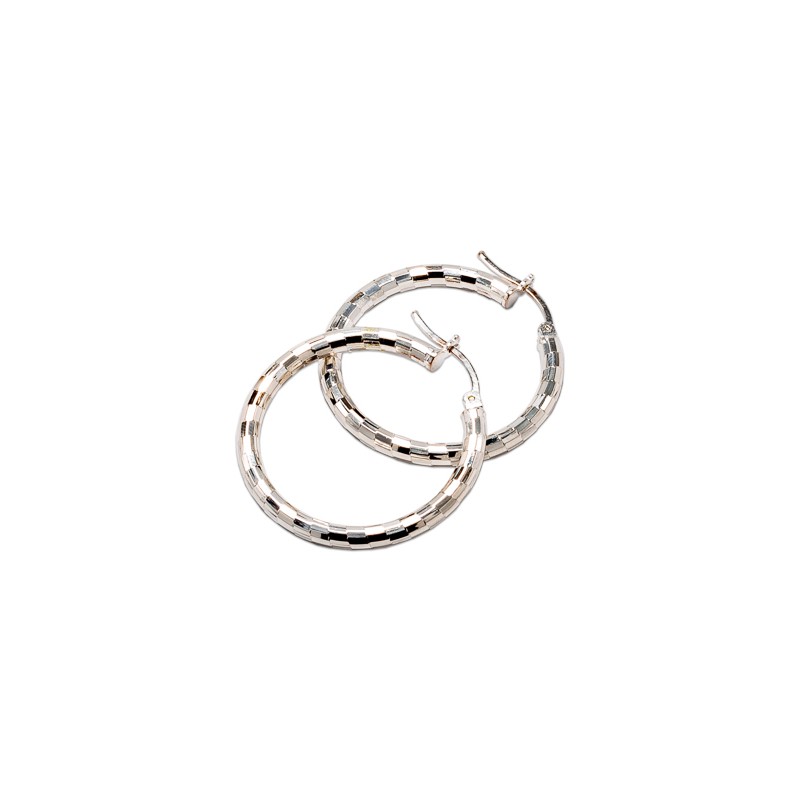 ARRACADAS PLATA .925 FACETADA  #4 AD3 MEX.