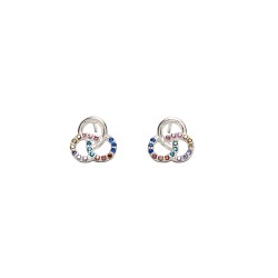 ARETES PLATA .925 CIRCULOS C/P COLORES TUR MEX.