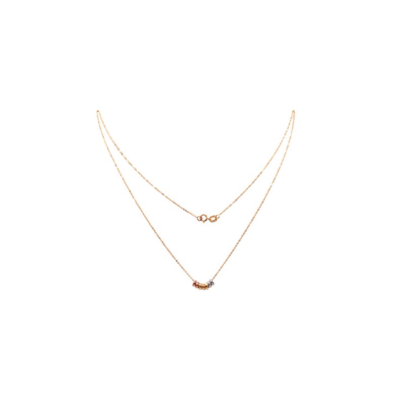 GARGANTILLA ORO 10K SD SUERTE LIG FLZ FLOR MEX.