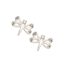ARETES PLATA .925 LIBELULA VAC MEX.