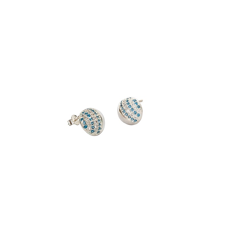 ARETES PLATA .925 MEDIA BOLA C/P TUR MEX.