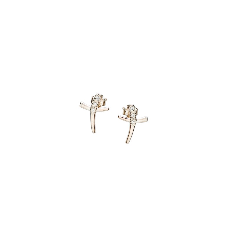 ARETES PLATA .925 CRUZ C/P CA1 MEX.