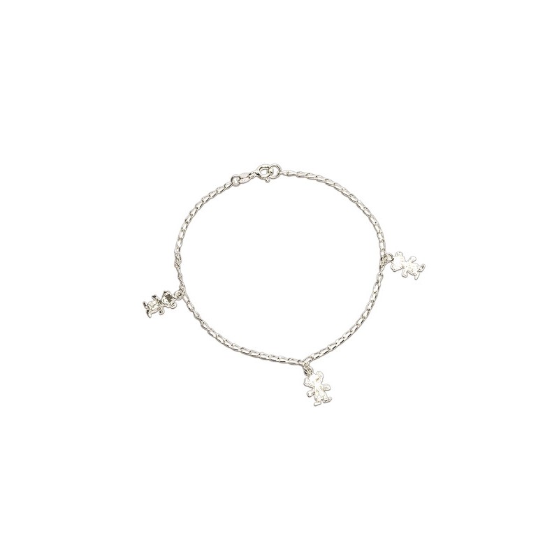 PULSERA PLATA .925 3 NIÑAS AG1 MEX.