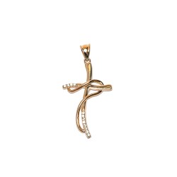 DIJE ORO 10K CRUZ C/P FLZ AMA MEX.