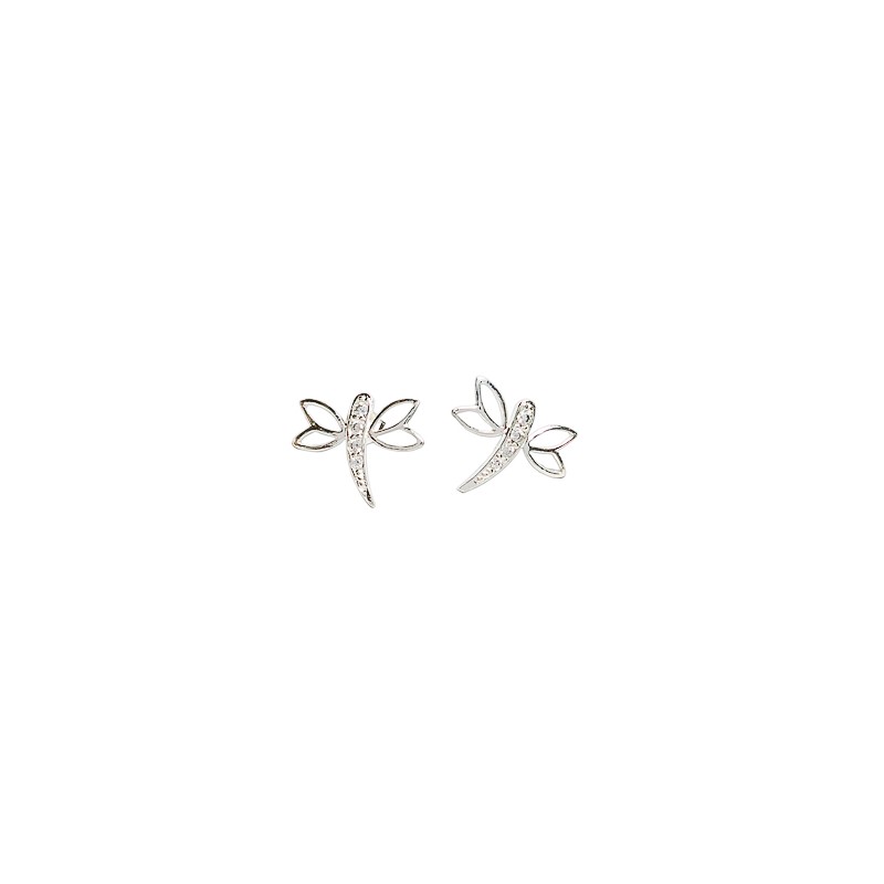 ARETES PLATA .925 LIBELULA C/P VAC MEX.