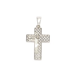 DIJE PLATA .925 CRUZ C/ROSTRO VAC MEX.