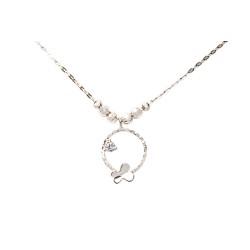 GARGANTILLA PLATA .925 CIRCULO/MARIPOSA SD MEX.