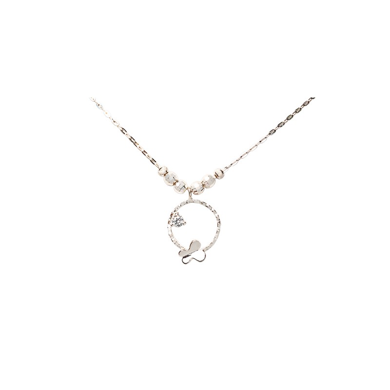 GARGANTILLA PLATA .925 CIRCULO/MARIPOSA SD MEX.