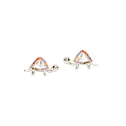 ARETES PLATA .925 TORTUGA C/P COLORES TUR MEX.