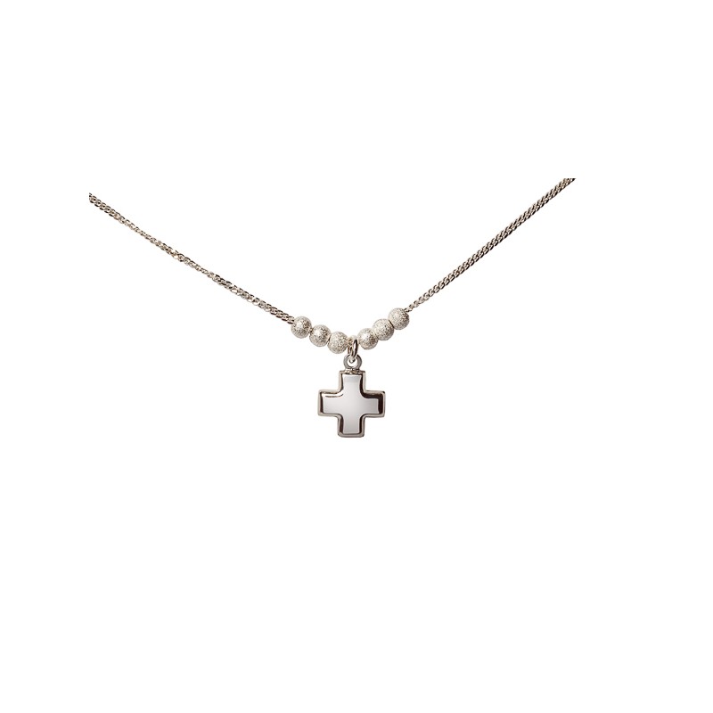 GARGANTILLA PLATA .925 CRUZ SD MEX.