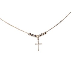 GARGANTILLA PLATA .925 CRUZ TUBO SD MEX.