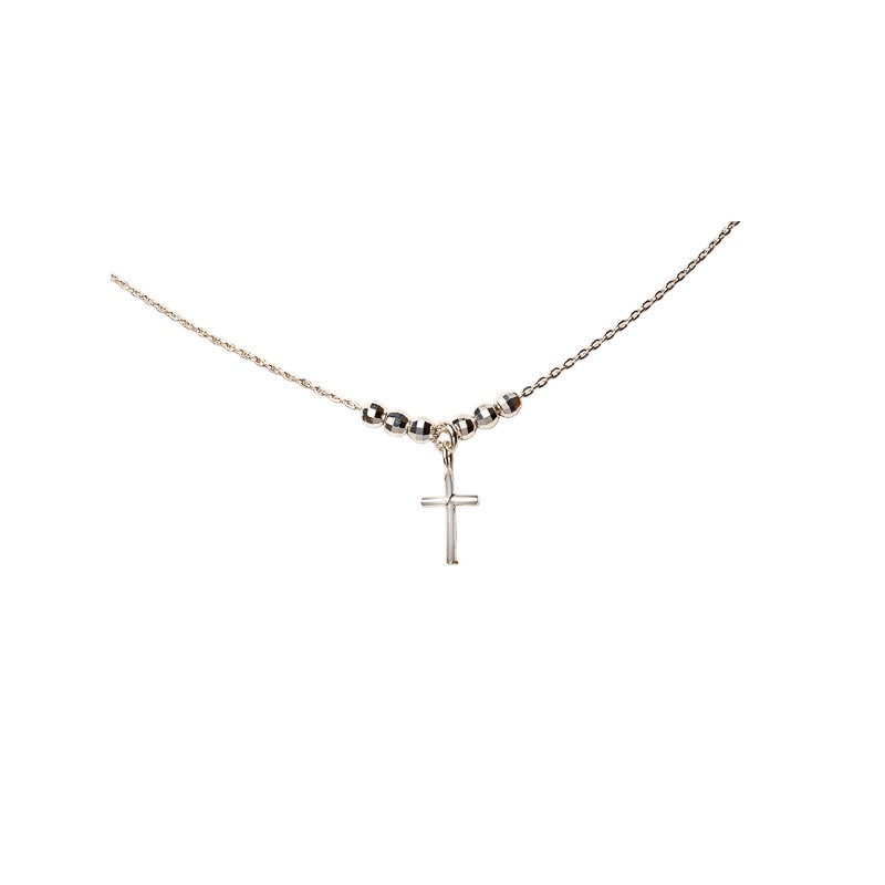 GARGANTILLA PLATA .925 CRUZ TUBO SD MEX.