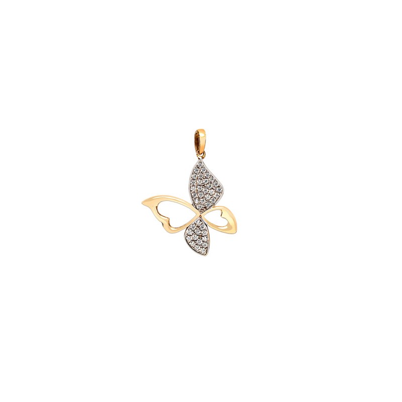 DIJE ORO 10K MARIPOSA FLZ COMB MEX.