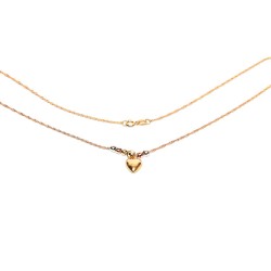 GARGANTILLA ORO 14K CORAZON GLOBO FLZ FLOR MEX..