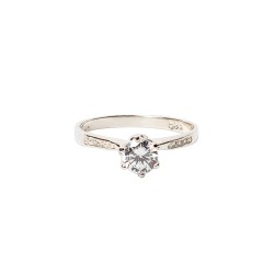 ANILLO PLATA .925 SOLITARIO P/L MOD. AD04 MEX.