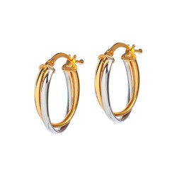 ARRACADAS ORO 10K DOBLE OVAL FLZ COMB MEX.