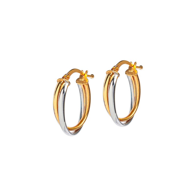 ARRACADAS ORO 10K DOBLE OVAL FLZ COMB MEX.