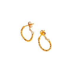 ARRACADAS ORO 14K ONDULADA 40-140 AMA MEX.