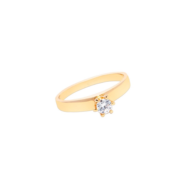 ANILLO ORO 14K SOLITARIO MOD. AS-064 AMA MEX.