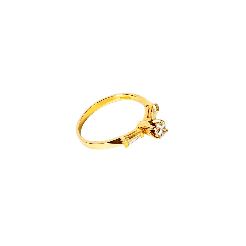 ANILLO ORO 14K SOLITARIO P/L MOD. AS-017 AMA MEX.