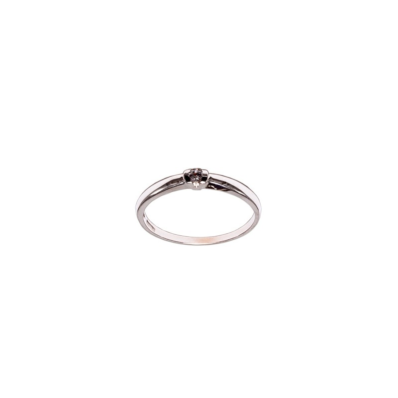 ANILLO ORO 14K SOLITARIO MOD. AS-213 BCO MEX.