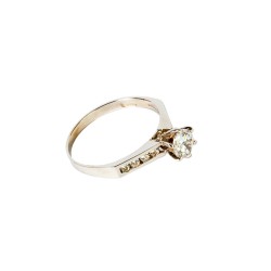 ANILLO ORO 14K SOLITARIO P/L MOD. AV-103 BCO MEX.