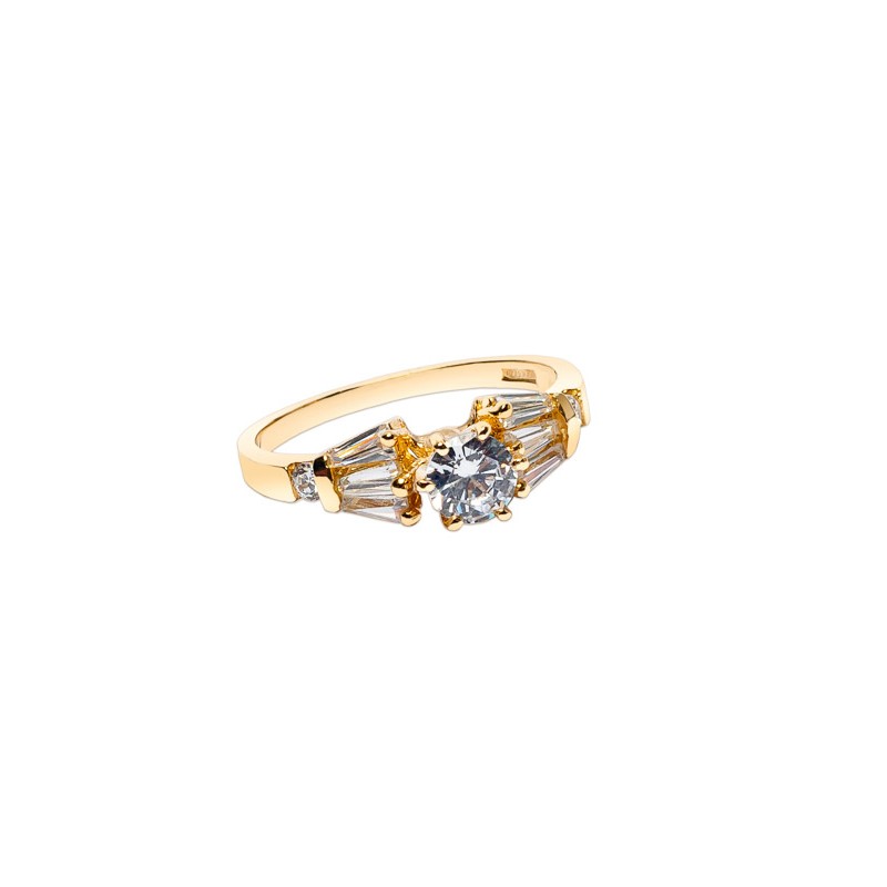 ANILLO ORO 14K SOLITARIO P/L MOD. AV-104 AMA MEX.