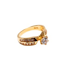 ANILLO ORO 14K SOLITARIO P/L MOD. AV-122 AMA MEX.