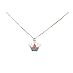 GARGANTILLA PLATA .925 CORONA C/P SD MEX.