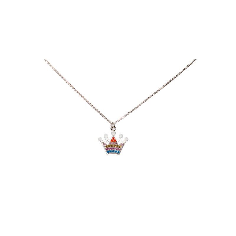 GARGANTILLA PLATA .925 CORONA C/P SD MEX.