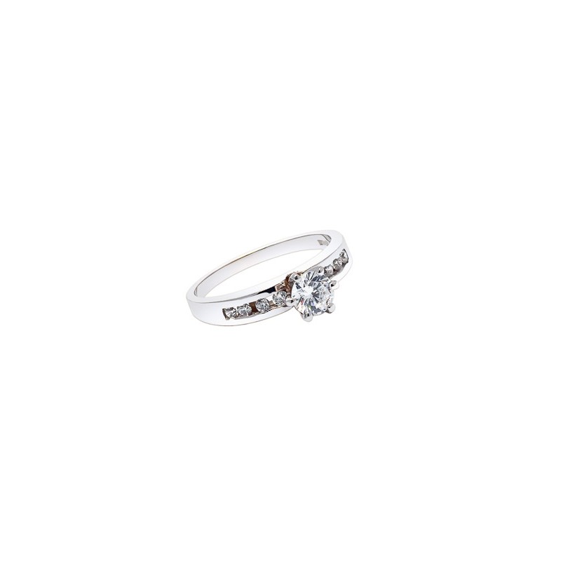 ANILLO ORO 14K SOLITARIO P/L MOD. AV-282 BCO MEX.