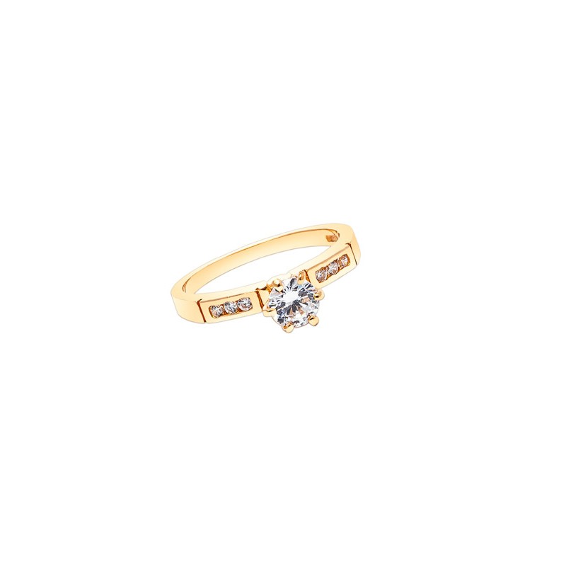 ANILLO ORO 14K SOLITARIO P/L MOD. AV-286 AMA MEX.