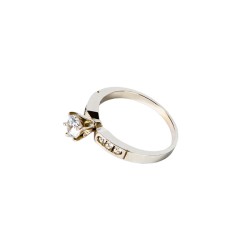 ANILLO ORO 14K SOLITARIO P/L MOD. AV-302 BCO MEX.