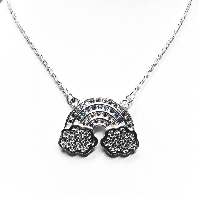 GARGANTILLA PLATA .925 ARCOIRIS C/P SD MEX.