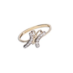 ANILLO ORO 10K MARIPOSA C/P AR4-10 COMB MEX.