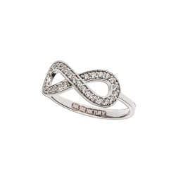 ANILLO ORO 10K INFINITO C/P FLZ BCO MEX.
