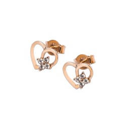 ARETES ORO 10K CRZN C/FLOR C/P FLZ AMA MEX
