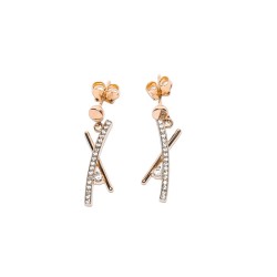 ARETES ORO 10K "X" 1 LINEA C/P FLZ COMB MEX