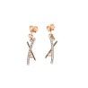 ARETES ORO 10K "X" 1 LINEA C/P FLZ COMB MEX