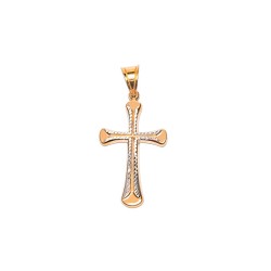 DIJE ORO 10K CRUZ DIAM FLZ COMB MEX.